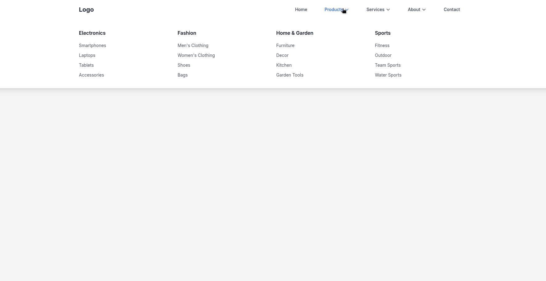 Building a Responsive Mega Menu Navbar with Tailwind CSS and Alpine.js